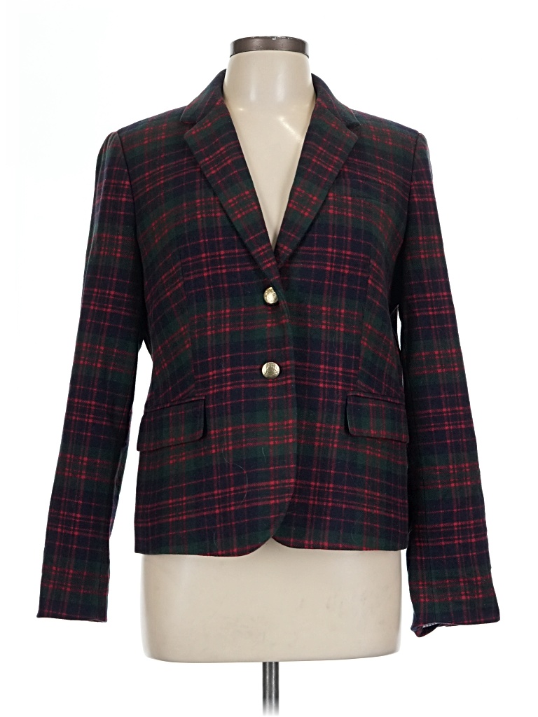 Pre-owned J.crew Factory Store Blazer Jacket In Burgundy