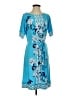 JM Collection Print Blue Casual Dress Size S - photo 1