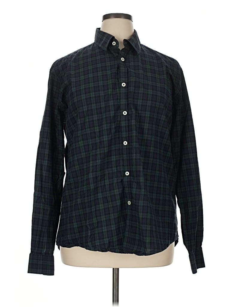 Pre-owned Assorted Brands Long Sleeve Button Down Shirt In Green