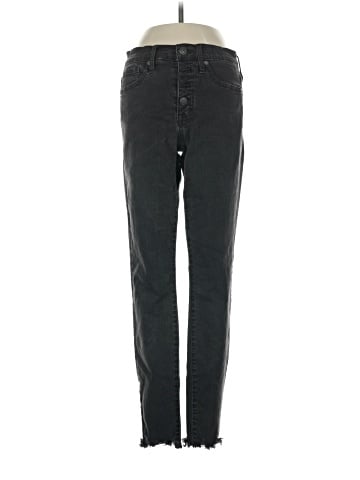 Madewell 9" Mid-Rise Skinny Jeans in Berkeley Black: Button-Through Edition (view 1)