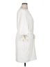 River Island 100% Polyester Ivory Casual Dress Size 16 - photo 4
