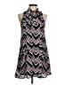 Socialite 100% Polyester Graphic Black Casual Dress Size XS - photo 1