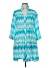 Assorted Brands Chevron-herringbone Teal Blue Casual Dress Size M - photo 1