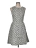 CeCe Chevron-herringbone Silver Cocktail Dress Size 8 - photo 1