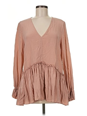 ALLSAINTS Long Sleeve Silk Top (view 1)