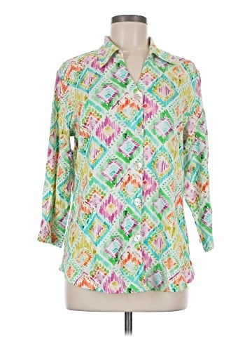 Parsley & Sage 3/4 Sleeve Button-Down Shirt (view 1)