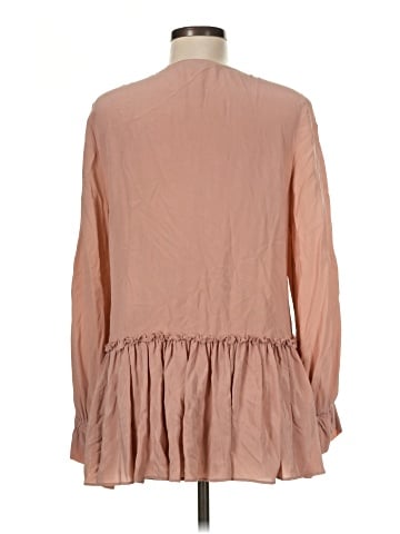 ALLSAINTS Long Sleeve Silk Top (view 2)