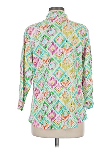 Parsley & Sage 3/4 Sleeve Button-Down Shirt (view 2)