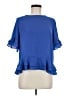 Emma & Olivia 100% Polyester Blue Short Sleeve Blouse Size M - photo 1