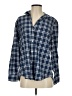 Grayson 100% Cotton Plaid Blue 3/4 Sleeve Button-Down Shirt Size Sm (2) - photo 1