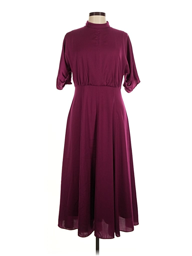 Pre-owned Gal Meets Glam Casual Dress In Burgundy