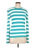 Michael Kors 100% Cotton Stripes Teal Blue Pullover Sweater Size L - photo 1