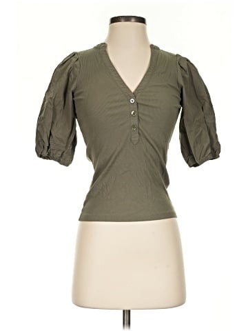 Madewell Puff-Sleeve Henley Knit Top (view 1)
