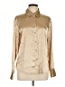 Kasper Metallic Tan Long Sleeve Blouse Size L - photo 1