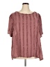 Everleigh 100% Polyester Burgundy Short Sleeve Blouse Size 3X - photo 1