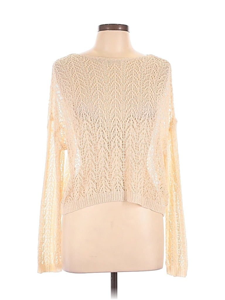 Pre-owned Dazy Long Sleeve Top Gold Square Neckline Tops