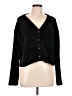 Unbranded 100% Polyester Solid Black Cardigan Size L - photo 1