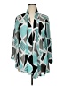 MULTIPLES Graphic Teal 3/4 Sleeve Blouse Size 0X - photo 1