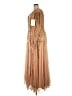 Mac Duggal 100% Polyester Floral Solid Tan Cocktail Dress Size 18 - photo 5