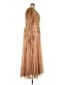 Mac Duggal 100% Polyester Floral Solid Tan Cocktail Dress Size 18 - photo 4