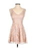 Xtraordinary 100% Nylon Metallic Tan Cocktail Dress Size 3 - photo 1