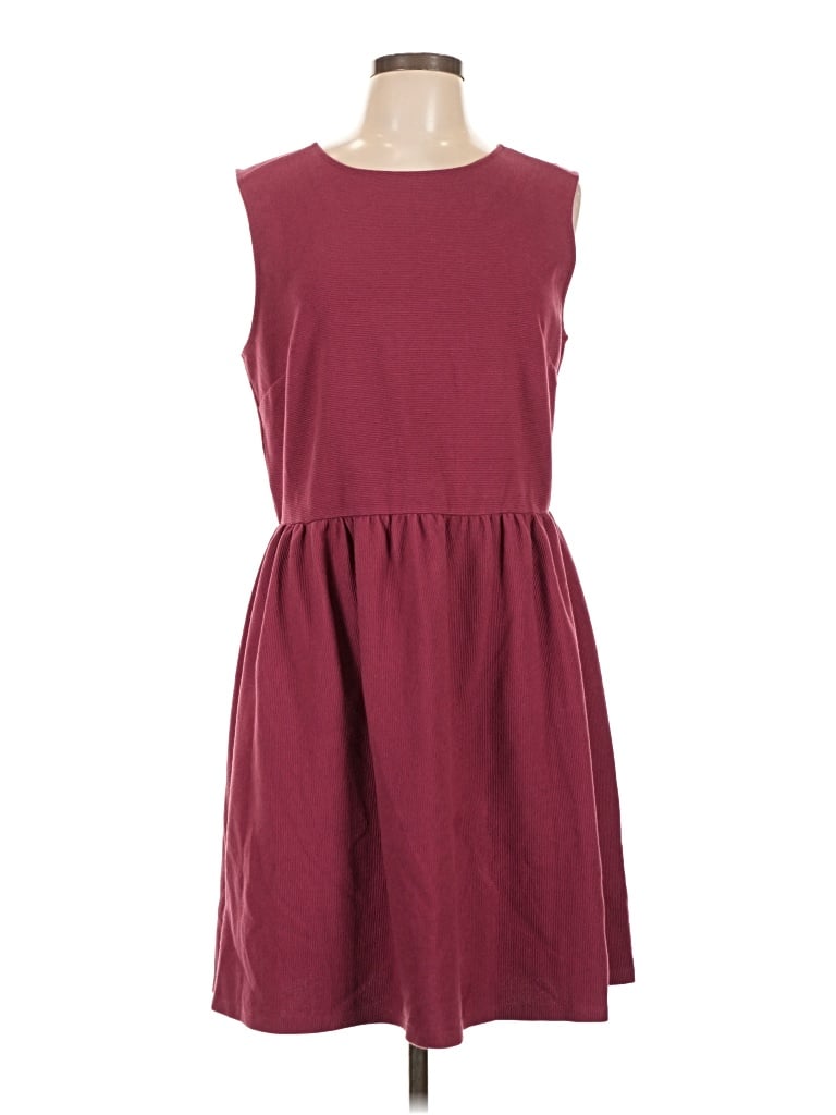 Pre-owned Ann Taylor Loft Casual Dress In Burgundy