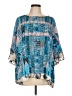 Tolani 100% Modal Blue 3/4 Sleeve Blouse Size L - photo 1