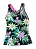 ZeroXposur 100% Recycled Polyester Tropical Black Green Swimsuit Top Size S - photo 1