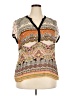 BILA 100% Rayon Tan Short Sleeve Blouse Size XXL - photo 1