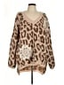 Pol 100% Polyester Animal Print Brown Pullover Sweater Size L - photo 1