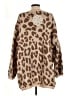 Pol 100% Polyester Animal Print Brown Pullover Sweater Size L - photo 2