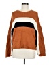 Lumiere Color Block Orange Pullover Sweater Size M - photo 1