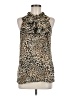 Essentials by Milano 100% Polyester Brown Sleeveless Blouse Size M - photo 1