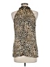 Essentials by Milano 100% Polyester Brown Sleeveless Blouse Size M - photo 2