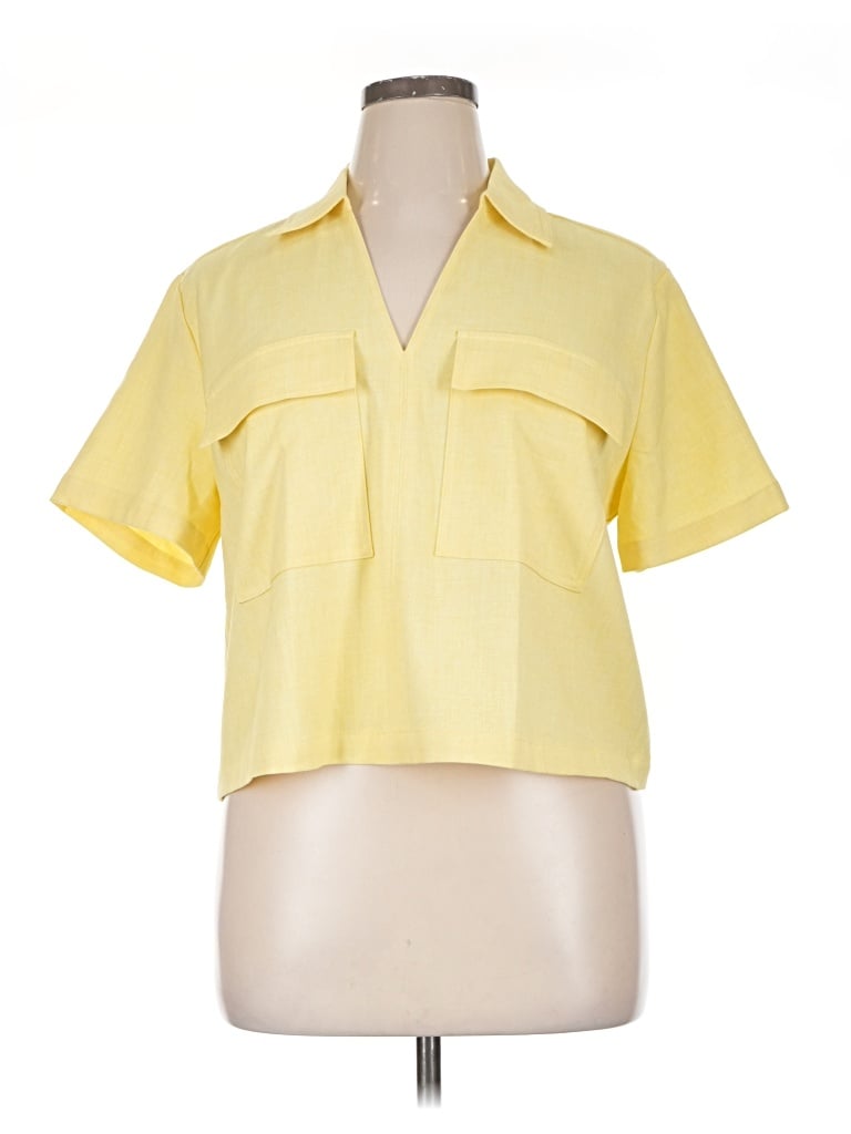 Pre-owned Michael Michael Kors Short Sleeve Blouse In Yellow