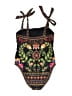 Unbranded Print Black One Piece Swimsuit Size XL - photo 2