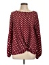 Chenault Polka Dots Burgundy Long Sleeve Blouse Size L - photo 1