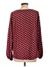 Chenault Polka Dots Burgundy Long Sleeve Blouse Size L - photo 2