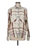 Free People Plaid Ivory Long Sleeve Button-Down Shirt Size M - photo 1