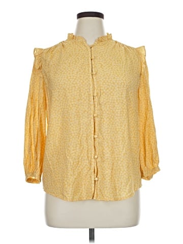 LC Lauren Conrad 3/4 Sleeve Button-Down Shirt (view 1)