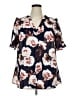 BLOOMCHIC Floral Blue Short Sleeve Blouse Size 14 - 16 - photo 1