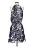 Parker 100% Polyester Print Blue Black Cocktail Dress Size S - photo 2
