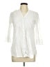 Peppermint Bay White 3/4 Sleeve Button-Down Shirt Size M - photo 1