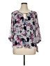 BCX 100% Polyester Floral Multi Color Gray 3/4 Sleeve Blouse Size XL - photo 1