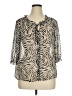 East5th 100% Polyester Animal Print Ivory 3/4 Sleeve Blouse Size XL Petite - photo 1
