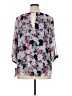 BCX 100% Polyester Floral Multi Color Gray 3/4 Sleeve Blouse Size XL - photo 2