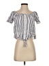 Hem & Thread 100% Rayon Silver Short Sleeve Blouse Size S - photo 1