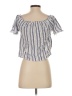 Hem & Thread 100% Rayon Silver Short Sleeve Blouse Size S - photo 2