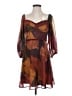 Hutch 100% Polyester Print Brown Cocktail Dress Size 4 - photo 1