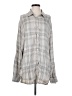 Sundry Plaid Gray Long Sleeve Blouse Size Sm (1) - photo 1